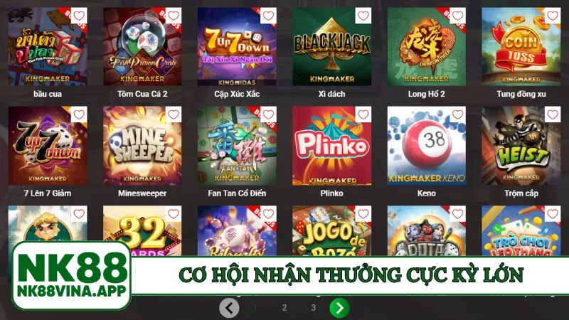 Cơ hội nhận thưởng cực kỳ lớn