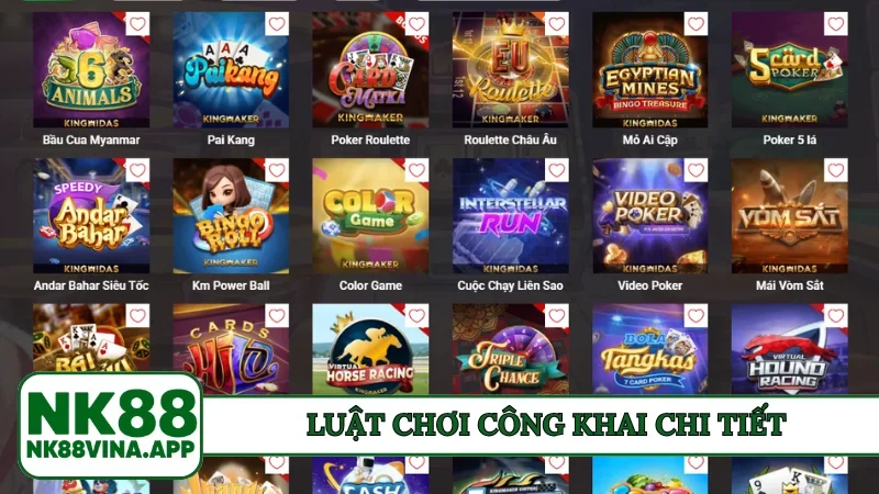 Luật chơi công khai chi tiết