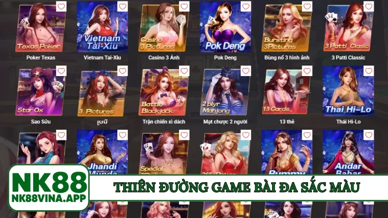 Thiên đường game bài đa sắc màu