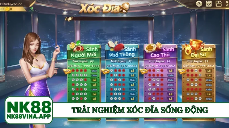 Trải nghiệm Xóc Đĩa sống động