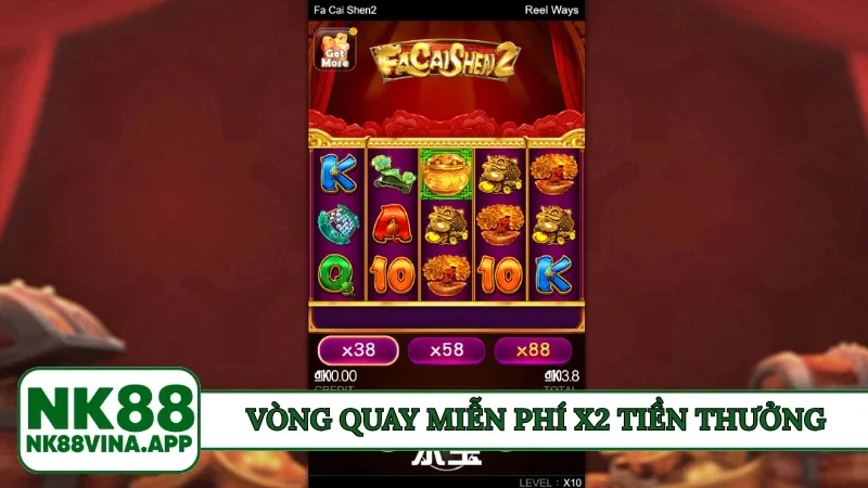 Vòng quay miễn phí x2 tiền thưởng